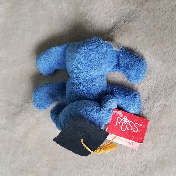 Russ Berrie Luv Pets Diploma Dogs Plush Blue Graduation Stuffed Animal 5" NWT - Picture 4 of 11